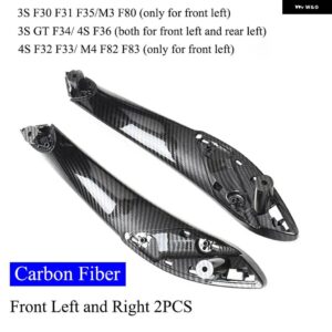BMW カー インテリア ドアハンドル プルトリムカバー 3 4シリーズ F30 F80 F31 F32 F33 F34 F35 F36 2013-2018 - Carbon Front 2pcs