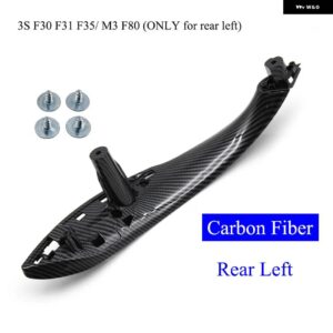 BMW カー インテリア ドアハンドル プルトリムカバー 3 4シリーズ F30 F80 F31 F32 F33 F34 F35 F36 2013-2018 - Carbon Rear Left