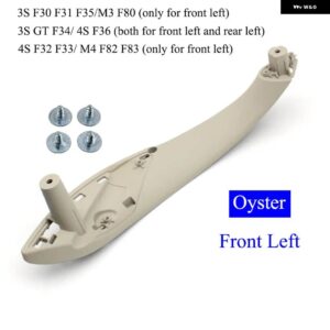 BMW カー インテリア ドアハンドル プルトリムカバー 3 4シリーズ F30 F80 F31 F32 F33 F34 F35 F36 2013-2018 - Oyster Front Left