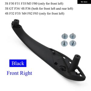 BMW カー インテリア ドアハンドル プルトリムカバー 3 4シリーズ F30 F80 F31 F32 F33 F34 F35 F36 2013-2018 - Black-Front Right