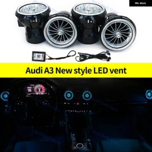 アウディ 256色 LED エアベント A3 S3 RS3 8V 8Y 8P 2004-2020 ダッシュボード 周囲光エアコン アウトレット ノズル リペア