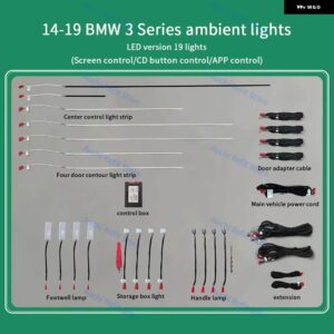 BMW LED アンビエントライト 3/4シリーズ 3GT F30 F31 F32 F34 アプリ制御 256 カラーシンフォニー 装飾 ランプ RGB リペア - rgb　suit　1