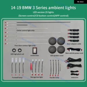 BMW LED アンビエントライト 3/4シリーズ 3GT F30 F31 F32 F34 アプリ制御 256 カラーシンフォニー 装飾 ランプ RGB リペア - rgb　suit　2