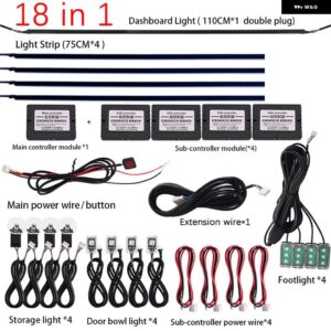アウディ BMW E90 E60 F30 E39 Q5 A4 A3 A6 周囲光 装飾 インテリア RGB ライトストリップムード LED バー 12V 汎用 - 18 In 1