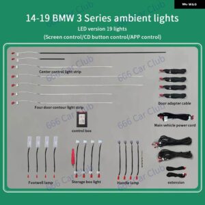 BMW LED アンビエントライト 3/4シリーズ F30 F31 F32 車内中央制御計器 スピーカー カバー シンフォニー 装飾 ランプ - rgb　suit　1