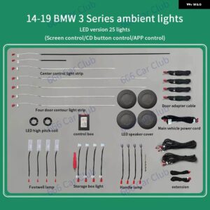 BMW LED アンビエントライト 3/4シリーズ F30 F31 F32 車内中央制御計器 スピーカー カバー シンフォニー 装飾 ランプ - rgb　suit　2