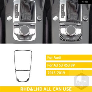 アウディ A3 S3 RS3 8V 2013-2019 カー インテリア カーボンギアシフトパネルフレームセット 装飾 LHD RHD - Gear Shift Panel