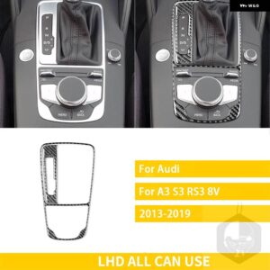 アウディ A3 S3 RS3 8V 2013-2019 カー インテリア カーボンギアシフトパネルフレームセット 装飾 LHD RHD - SET LHD