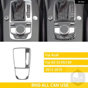 アウディ A3 S3 RS3 8V 2013-2019 カー インテリア カーボンギアシフトパネルフレームセット 装飾 LHD RHD - SET RHD