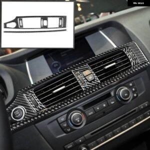 BMW X3 F25 2011-2017 X4 F26 2014-2017 カーボン インテリア オートエアコン アウトレット セットトリム ステッカー - black　lhd