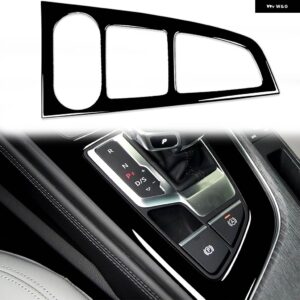 アウディ A4L A5 2017 2018 2019 カーピアノブラック インテリア オートギアパネル外枠トリム ステッカー プラスチック 装飾 - Black LHD