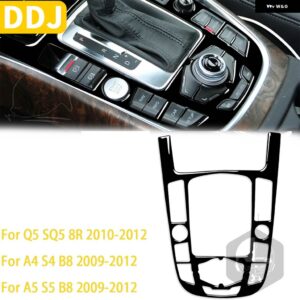 アウディ Q5 SQ5 8R 2010-2018 A4 S4 B8 A5 S5 2009-2016 カーブラック インテリア オートギアパネルトリム ステッカー プラスチック - D