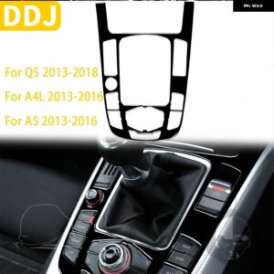 アウディ Q5 SQ5 8R 2010-2018 A4 S4 B8 A5 S5 2009-2016 カーブラック インテリア オートギアパネルトリム ステッカー プラスチック - D-1 LHD