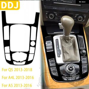 アウディ Q5 SQ5 8R 2010-2018 A4 S4 B8 A5 S5 2009-2016 カーブラック インテリア オートギアパネルトリム ステッカー プラスチック - D-1 RHD