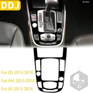 アウディ Q5 SQ5 8R 2010-2018 A4 S4 B8 A5 S5 2009-2016 カーブラック インテリア オートギアパネルトリム ステッカー プラスチック - C