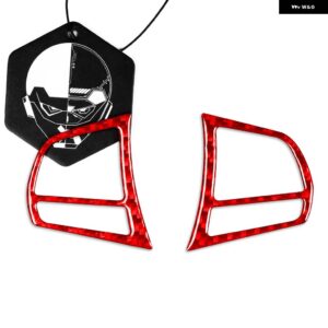 BMW X3 F25 2011-2017 X4 F26 2014-2017 カーボン インテリア トリムステアリング ホイールセットフレームカバー ステッカー - button red