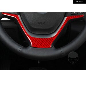 BMW X3 F25 2011-2017 X4 F26 2014-2017 カーボン インテリア トリムステアリング ホイールセットフレームカバー ステッカー - lower part red