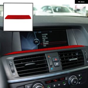 BMW カーボン インテリア 自動スクリーントリム ステッカー X3 F25 2011-2017 X4 F26 2014-2017 - Red LHD