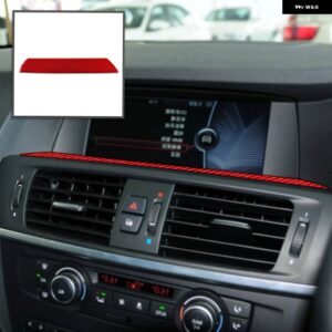 BMW カーボン インテリア 自動スクリーントリム ステッカー X3 F25 2011-2017 X4 F26 2014-2017 - Red RHD