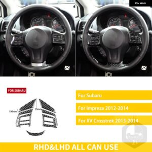 スバル インプレッサ 2012-2014/XV CROSSTREK 2013-2014 カーボン インテリア ステアリング ホイールセットトリム - Black A
