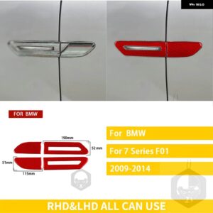 BMW 7シリーズ F01 2009-2014 カーボン外装風ナイフエッジライトトリム ステッカー 装飾 - red