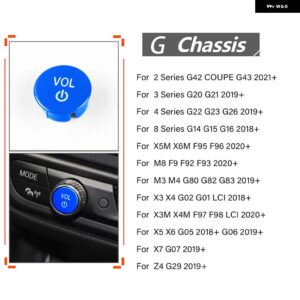 BMW G42 G43 F95 F96 G20 G21 G92 G93 G80 G82 G22 G23 G26 G02 G01 G14 G15 G16 G05 G07 VOL ボタン コントロールノブ 装飾 - vol Button blue