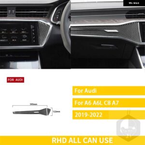 アウディ A6 C8 A7 2019-2022 カーギアシフトパネルカバー トリムカーボン ステッカー 装飾 - Black RHD