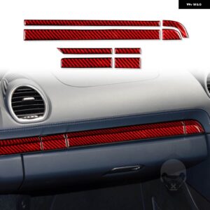 ポルシェ ボクスターケイマン 718 982 2016-2022 副パイロットモールド ステッカー カーボン インテリア カー - Red RHD
