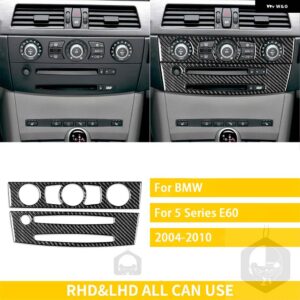 BMW 5シリーズ E60 2004-2010 カーボン車内 CD 空調制御パネルトリム ステッカー 装飾 - 15 BLACK