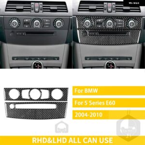 BMW 5シリーズ E60 2004-2010 カーボン車内 CD 空調制御パネルトリム ステッカー 装飾 - 16 BLACK