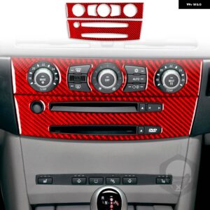BMW 5シリーズ E60 2004-2010 カーボン車内 CD 空調制御パネルトリム ステッカー 装飾 - 15 RED