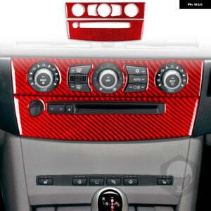 BMW 5シリーズ E60 2004-2010 カーボン車内 CD 空調制御パネルトリム ステッカー 装飾 - 16 RED