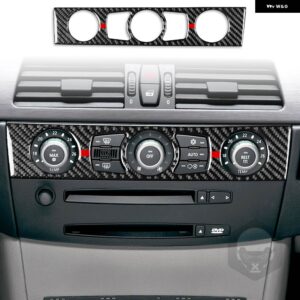 BMW 5シリーズ E60 2004-2010 カーボン車内 CD 空調制御パネルトリム ステッカー 装飾 - 12 BLACK-RED