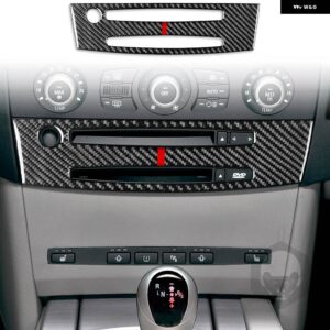 BMW 5シリーズ E60 2004-2010 カーボン車内 CD 空調制御パネルトリム ステッカー 装飾 - 13 BLACK-RED