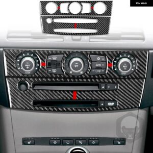 BMW 5シリーズ E60 2004-2010 カーボン車内 CD 空調制御パネルトリム ステッカー 装飾 - 15 BLACK-RED