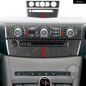 BMW 5シリーズ E60 2004-2010 カーボン車内 CD 空調制御パネルトリム ステッカー 装飾 - 16 BLACK-RED