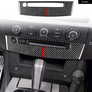 BMW 5シリーズ E60 2004-2010 カーボン車内 CD 空調制御パネルトリム ステッカー 装飾 - 14 BLACK-RED