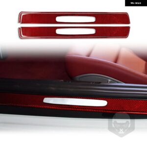 ポルシェ ボクスターケイマン 718 982 2016-2022 ドアしきい値ストリップトリム ステッカー カーボン インテリア カー LHD RH - red