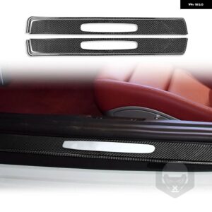 ポルシェ ボクスターケイマン 718 982 2016-2022 ドアしきい値ストリップトリム ステッカー カーボン インテリア カー LHD RH - black