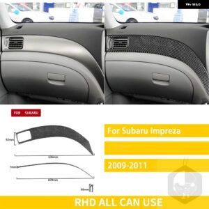 スバル インプレッサ 2009 2010 2011 カーボン車内中央制御サイドダッシュボード カバー トリム ステッカー - 1 RHD black