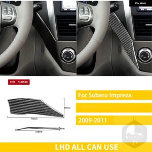 スバル インプレッサ 2009 2010 2011 カーボン車内中央制御サイドダッシュボード カバー トリム ステッカー - 2 LHD black