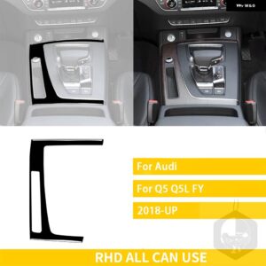 アウディ Q5 Q5L 年度 2018-2023 カーボン インテリア オートギアパネル外枠トリム ステッカー 装飾 - Black plastic RHD