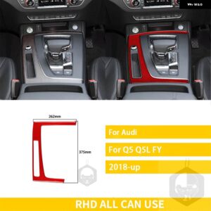 アウディ Q5 Q5L 年度 2018-2023 カーボン インテリア オートギアパネル外枠トリム ステッカー 装飾 - Red carbon RHD