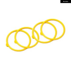 アウディ 赤黄色 A3 S3 8V 2013-16 カーコンソール エアコンベント アウトレット 外リングカバー 交換 4個 - Yellow