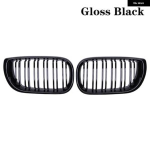 BMW PULLECO E46 3シリーズ カーボンキドニーグリル レーシング グリル フロントバンパー グリル 02-05 4 ドア ABS デュアルライン - Gloss　Black