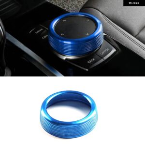 BMW マルチメディア ボタン カバー トリムノブ ステッカー クローム 18 + 5 7シリーズ 6GT X3 X4 G01 G08 G02 G30 G38 G11 G12 - blue
