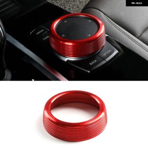 BMW マルチメディア ボタン カバー トリムノブ ステッカー クローム 18 + 5 7シリーズ 6GT X3 X4 G01 G08 G02 G30 G38 G11 G12 - red