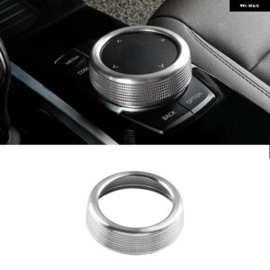 BMW マルチメディア ボタン カバー トリムノブ ステッカー クローム 18 + 5 7シリーズ 6GT X3 X4 G01 G08 G02 G30 G38 G11 G12 - Silver