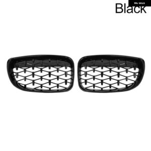 BMW PULLECO 1シリーズ E81 E82 E87 E88 128I 130I 135I 車ダイヤモンドグリル フロントキドニーバンパー グリル レーシング グリル 07-11 - black