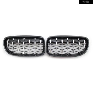 BMW PULLECO ダイヤモンドグリル 車キドニーグリル フロントバンパー レーシング グリル 自動スタイリング E90 E91 318I 320I 325I 328I 2009-2012 - Silver　and　Black